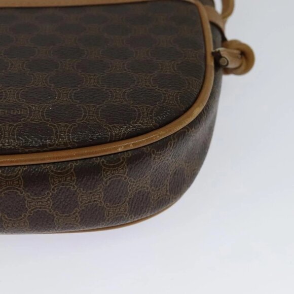 CELINE Macadam Canvas Shoulder Bag PVC Leather Brown Gold Auth sw330 - Picture 14 of 16